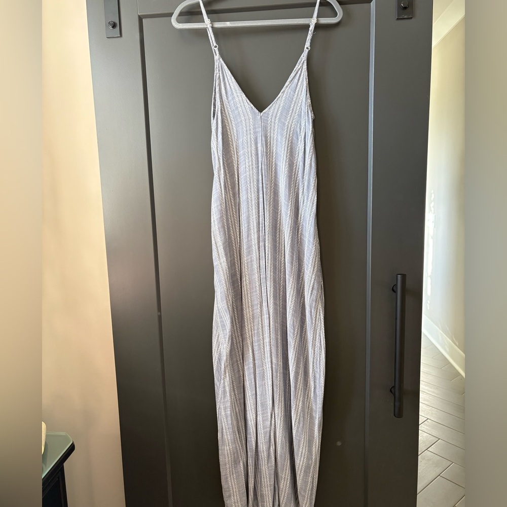 Elan Light Blue & White Patterned Maxi Dress - Picture 3 of 5